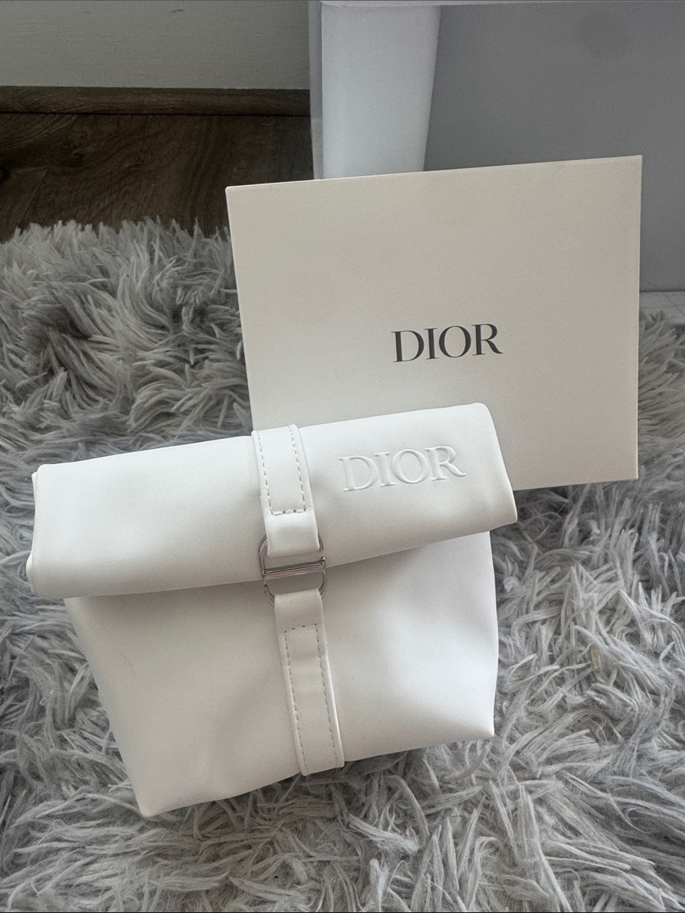 Christian Dior White Trousse Pouch